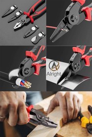 Resim Alright Yeni Nesil 5 Başlıklı Pense Sıkma Sıkıştırma Kablo Kesme Aleti Dayanıklı Tasarım (Pliers Set) 