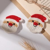 Resim 2 Adet Noel Baba Saç Tokası - Renk Bloklu Tasarımlı Yumuşak Peluş Oval Saç Tokaları ve Karikatür Santa Yüzleri, Kadınlar için Şık Tatil Aksesuarları, Noel Hediyesi 