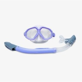 Resim Speedo Sol25002c-swdg Au Dual Lenses Mask With Snrkl Unisex Şnorkel Set Mor 