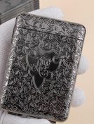 Resim By Marine İşlemeli Retro Tasarım Metal Sigara Tabakası Siyah 23bm923ksr01 