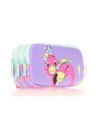 Resim Kaukko Kids 3 Bölmeli Kalem Çantası Toys Flamingo Lila L8156 