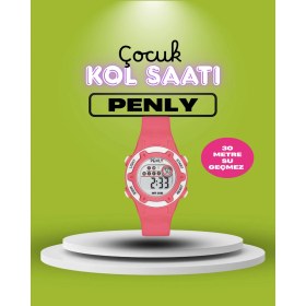 Resim Penly Dijital Çocuk Kol Saati 8212 Model Pembe +4 Renk Kronometre-Alarmlı 5ATM Su Geçirmez 