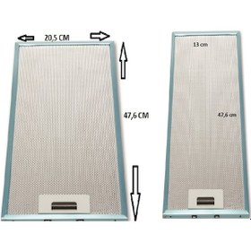 Resim Esty Uyumlu 20,5*47,6 Cm / 13 * 47,6 Cm Sürgülü Aspiratör Filtre Seti - 342872567 