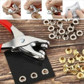Resim Ozcmax Metal 200 Adet Paslanmaz Çelik Çıtçıt ve Pense Seti Makinesi Kuş Gözü Pensesi Bebek Elbise Çıtçıt Montaj Seti 