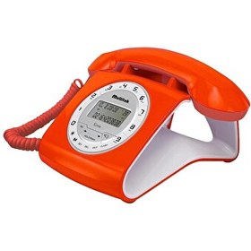 Resim Multitek Retro Özel Tasarımlı Turuncu Kablolu Masa Telefonu 