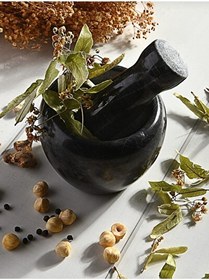 Resim Mithra Life MIT1251 Lüks Doğal Desenli Koyu Gri Mermer Oyma Havan ve Tokmak 