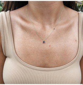 Resim 0,50Ct Mistik Topaz(Aleksandrit) Spor Stil 925 Ayar Gümüş Kolye-D-Sarı 
