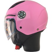 Resim MOTOANL Motosiklet ve Bisiklet Yarım Camlı Çocuk Kaskı Ce Abs Material Motor Kaskı Pink 