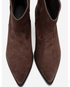 Resim Luvi Shoes Elıa Kahverengi Süet Hakiki Deri Kadın Western Bot Kahverengi 