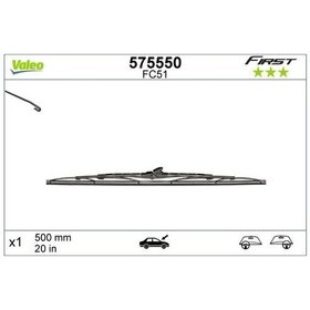 Resim Valeo Silecek Universal Grafitili Telli 500mm 