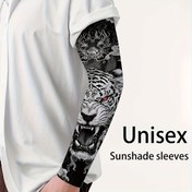 Resim 1 Çift Unisex Güneşlik Kol Kılıfı - Siyah ve Beyaz Ejderha ve Kaplan Tasarımı, Erkekler ve Kadınlar için Elastik Uygun, Seyahat, Koşu, Balıkçılık, Bisiklet, Sürüş için Mükemmel - Elde Yıkanabilir, Annelik Günü, Babalık Günü, Doğum Günleri, Açık Hava Kol Kılıfı için Şık Hediye | Zarif Kolluk Tasarımı | Esnek Kumaş 