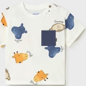 Resim Mayoral Erkek Bebek T-shirt 1014 Krem 