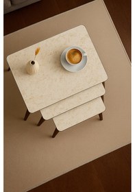 Resim İstanbul Zigon Sehpa Traverten Krem 