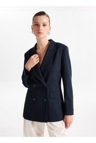 Resim Fabrika Lacivert - Gri Kadın Blazer F5WL-CKT0057 