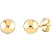 Resim Moom Mücevherat Kadın 14 Ayar Altın Küpe Minimalist Top Vidalı Altın Küpe 18 mm-MM200125 