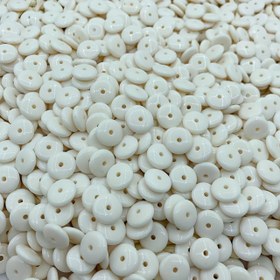 Resim 50 Adet Bohem Stili Akrilik Boncuklar, 12x4mm Düz Yuvarlak Sentetik Boncuklar Takı Yapımı İçin, Moda Beyaz Boncuklar DIY Bileklikler, Kolyeler, Küpeler, El Sanatları Aksesuarları 