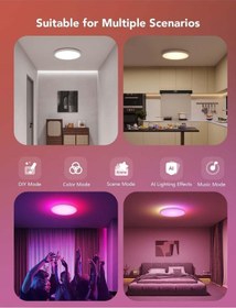 Resim Govee Rgbıc Smart Tavan Lambası, 24w, 16 Milyon Renk, Alexa & Google Assistant Uyumu Beyaz 