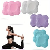 Resim 2 Adet Ekstra Kalın Yoga Diz Pedleri - Yumuşak TPE Köpük Minderler Dizler, Dirsekler, Bilekler ve Başlar İçin - Erkekler ve Kadınlar için Düz Renkli Pilates Destek Matları - Kırmızı, Gri, Mor - Dokulu Tutuş Tasarımlı Çok Amaçlı Egzersiz Pedleri, Egzersiz Minderleri | Çiçekli Şekil Tasarımı | Tpe Köpük Pedleri 