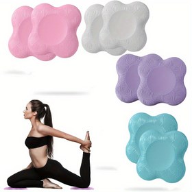Resim 2 Adet Ekstra Kalın Yoga Diz Pedleri - Yumuşak TPE Köpük Minderler Dizler, Dirsekler, Bilekler ve Başlar İçin - Erkekler ve Kadınlar için Düz Renkli Pilates Destek Matları - Kırmızı, Gri, Mor - Dokulu Tutuş Tasarımlı Çok Amaçlı Egzersiz Pedleri, Egzersiz Minderleri | Çiçekli Şekil Tasarımı | Tpe Köpük Pedleri 