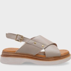 Resim Capone Outfitters Katy Hakiki Deri Soft Konfor Dolgu Topuk Kadın Sandalet 