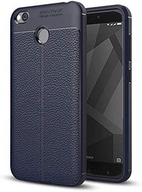 Resim Aksesuarcim Xiaomi Redmi 4x için Kılıf Silikon Deri Görünümlü Lacivert 