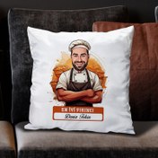 Resim Karikatürlü En Başarılı Kadın Fırıncı Yastık 
