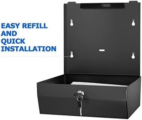 Resim Gorlary Kağıt Havlu Dispenseri Duvara Monte Ticari, C Katlı Çok Katlı El Kağıdı Havlu Dispenseri, Paslanmaz Çelik Doku Tutucu (Mat Siyah) 