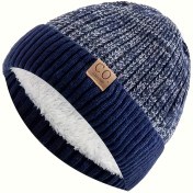 Resim Erkek Vintage 1978 Retro Kışlık Örme Bere Şapka - Kalın Polar Astarlı Kulak Kılıfları, Lacivert/Beyaz/Desen Yama, Yumuşak Peluş Astar - Dayanıklı Elde Yıkanabilir, Kışlık Başlık, Soğuk Hava Aksesuarı, Unisex Stil, Klasik Tasarım, Sezonluk Giyim 