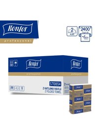 Resim Konfor Profesyonel Z Katlama Havlu Dispenser Peçete 200 Yaprak X 12 Adet 