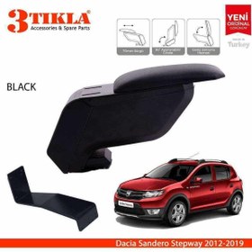 Resim 3 Tıkla Dacia Sandero Stepway 2008-2012 Delmesiz Çelik Ayaklı Siyah Kolçak Kol Dayama 