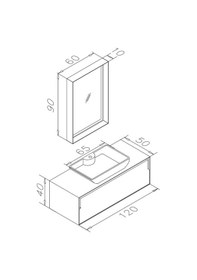 Resim Orka Craft 120 Cm Mdf Ceviz-Mat Antrasit Banyo Dolabı Takımı Antrasit 