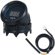 Resim 52mm Led Ekranlı Araç Voltaj Göstergesi - Siyah Renk, Alarm Fonksiyonlu, Evrensel Uyum 