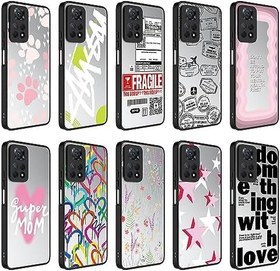 Resim Aksesuarcim Xiaomi Redmi Note 9S ile Uyumlu Kılıf Aynalı Parlak Desenli Figürlü Kamera Lens Korumalı Kapak Mirror Yazı 