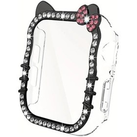 Resim Gaojunshop01 İwatch 40mm Siyah Sevimli Kedi Desenli Çizilmeye Dayanıklı Darbe Emici Kasa 