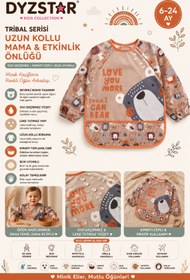 Resim DYZSTAR Tribal Serisi Sıvı Geçirmez Uzun Kollu Bebek Mama ve Etkinlik Önlüğü - Boho Desenli, BLW Uyumlu, Kırıntı Cepli Koruyucu Önlük 