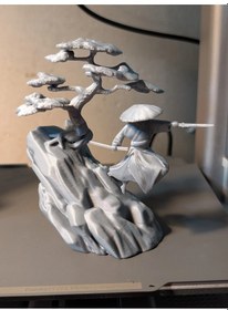Resim Minyatür Ağaç Bonsai Ağacı 14cm Gri Renk Pla Doğal Malzeme 