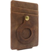 Resim Erkek Kartlık Airtag Rfıd Engelleme Nakit Klipsli Çanta Kahverengi İle Uyumlu Şeffaf 