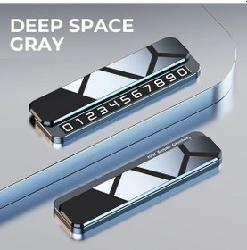 Resim Otopark Telefon Numarası Plaka Geçici Park Plaka Megnetic V6-grey 1 Piece Set 