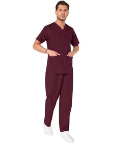 Resim Şensel, Erkek Hastane Takım, V Yaka, Bordo -48E1215- İş Elbisesi 