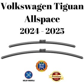 Resim Volkswagen Tiguan Allspace 2024 2025 Uyumlu Araca Özel Ön Cam Muz Tipi Silecek Süpürgesi Takımı 65/53cm 2li Set Silbak 
