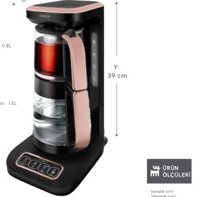 Resim Karaca Robotea Pro Connect 4 in 1 Konuşan Cam Çay Makinesi Rosegold 