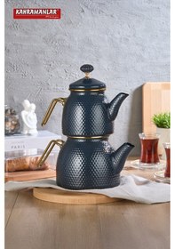 Resim Kahramanlar Prime Antrasit Emaye Çaydanlık Antrasit 