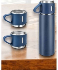 Resim Paslanmaz Çelik 3 Lü Termos Seti Vakumlu Ve 8 Saat Isı Koruma Çok Renkli 