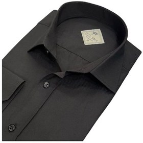 Resim Linen Keten Klasik %100 Cotton Uzun Kollu Terletmeyen Tek Cepli Kapaklı Siyah Gömlek Regular Kalıp -10242 Siyah 