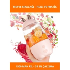 Resim Letsii Taşınabilir Şarj Edilebilir Meyve Sıkacağı Kablosuz, Kompakt ve Hızlı 