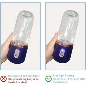 Resim Meridiangoods Pembe Usb Şarjlı Taşınabilir Blender 6 Bıçaklı 430ml Kapasiteli 
