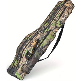 Resim Tcherchı 150CM Ultimate Kamuflaj Olta Çantası - Üçe Katlanır, Su Geçirmez Saklama, Balık Avcıları Için Dayanıklı Seyahat Çantası Dişli Organizasyonu Orman Kamuflajı (Yurt Dışından) 