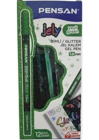 Resim Pensan Jel Kalem 2800 Yeşil Jely Glitter Simli 12'li Paket Diğer 