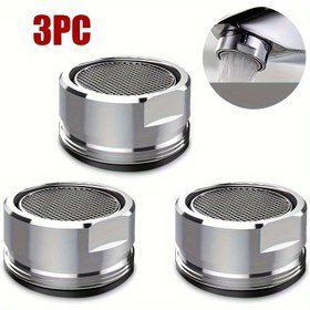 Resim 3 adet Pirinç Su Tasarrufu Musluk Tap Aerator, M24 Konu Banyo Musluğu Bubbler, Paslanmaz Çelik Değiştirilebilir Filtre Karışık Nozul 