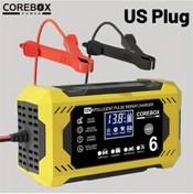 Resim Chuangyinshop Yellow Akıllı Akü Şarj Cihazı 12v 6a Lcd Ekran Araba Motosiklet Marin Kurşun Asit Akü Şarj 